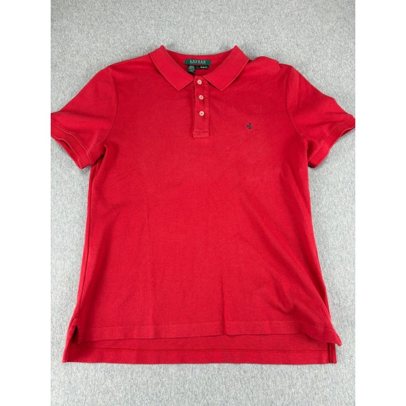 LAUREN Ralph Lauren Polo Shirt Mens L Custom Red Slim Fit Short Sleeve Preppy - Picture 3 of 12